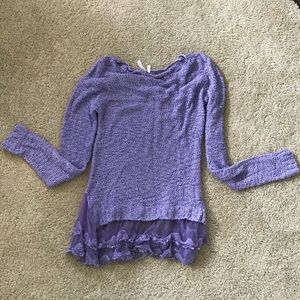 Kate purple sweater with lace